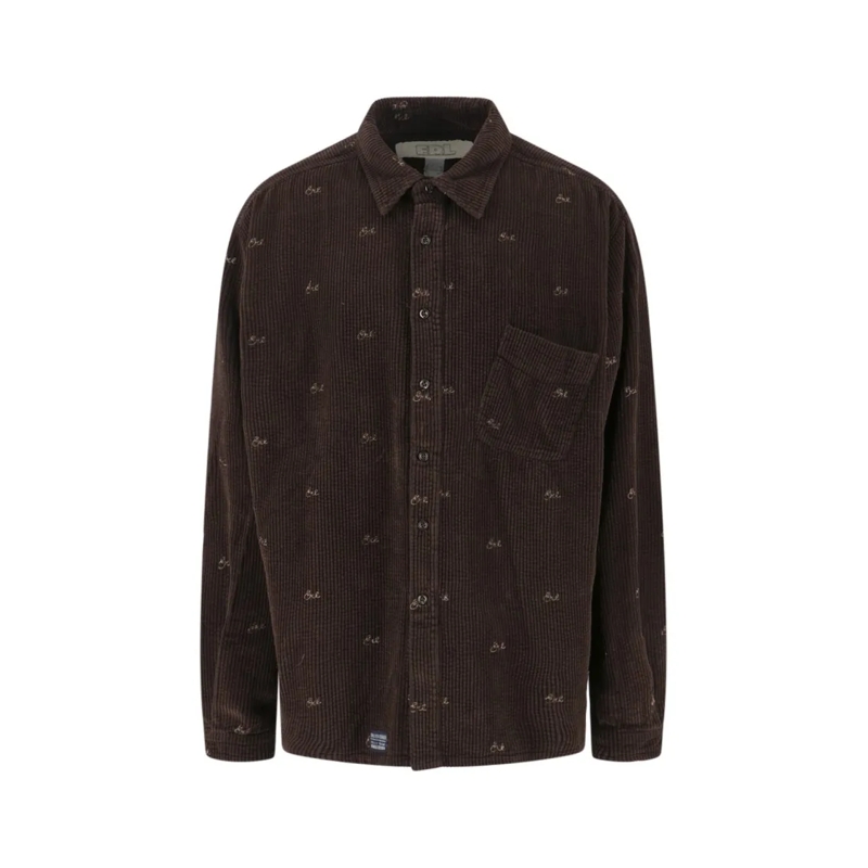 Erl Chemise Velvet Shirt – Brown Brown