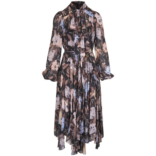 Zimmermann Robes midi Floral Patterned Black Dress Black