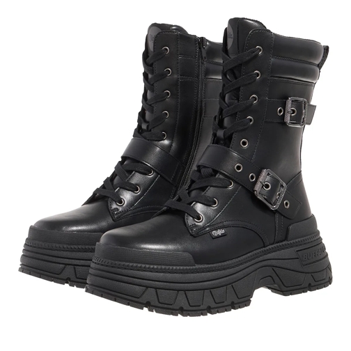 Buffalo Stiefel Fusion Lace Up Biker Black