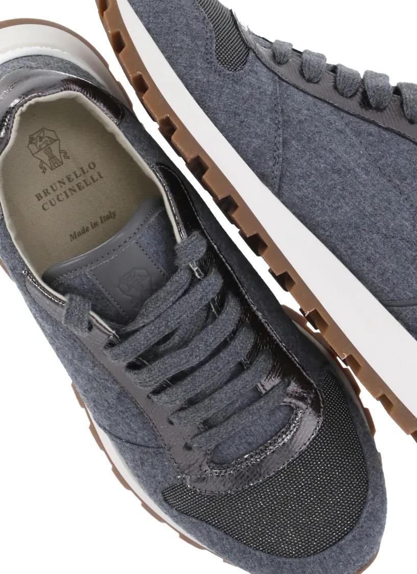 Thumbnail - Brunello Cucinelli Low-Top Sneaker - Precious Toe Sneakers - Gr. 39 (EU) - in Grau - für Damen