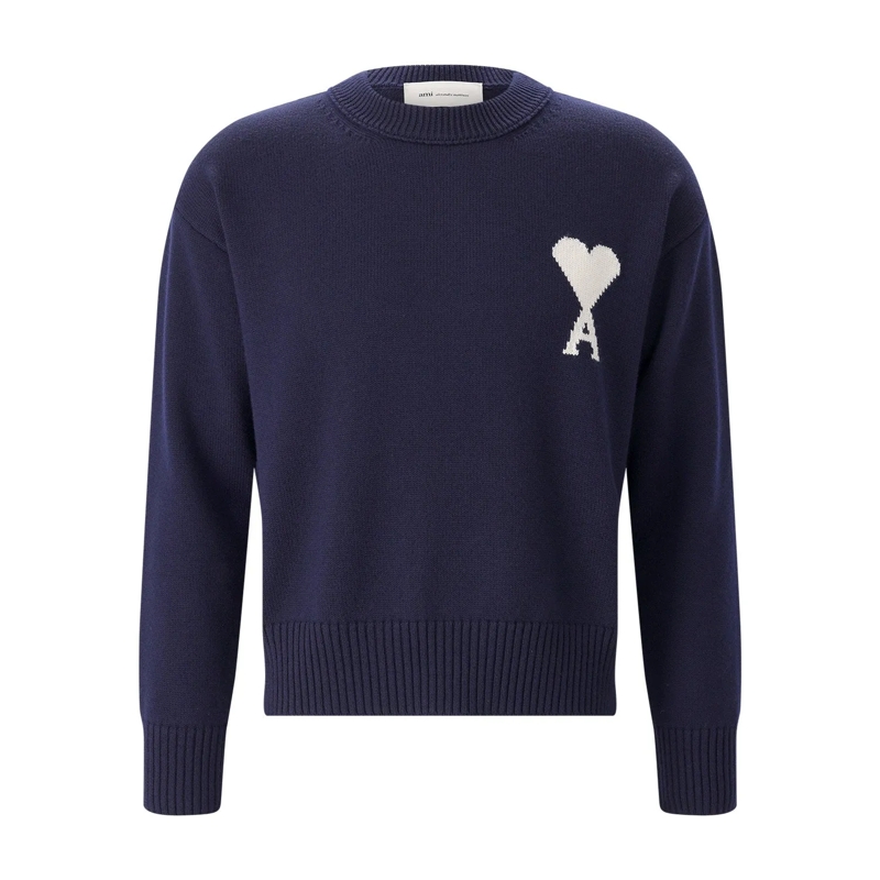 AMI Paris Pull Pullover mit Logo blau
