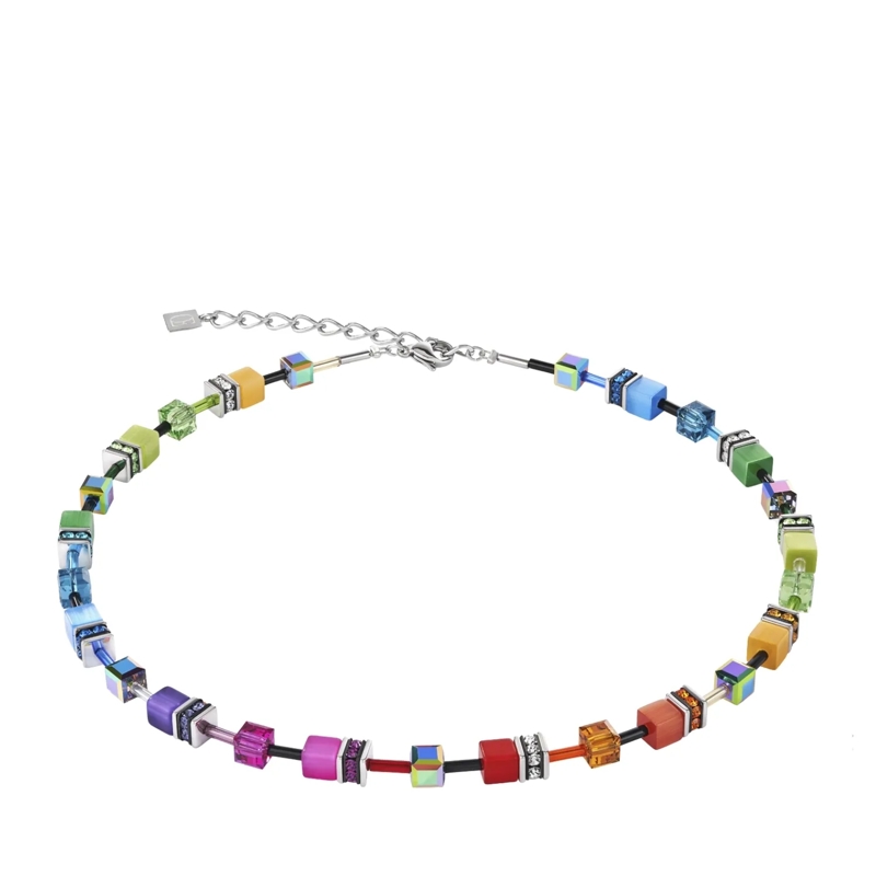 COEUR DE LION Mittellange Halskette GeoCUBE® Halskette bunt