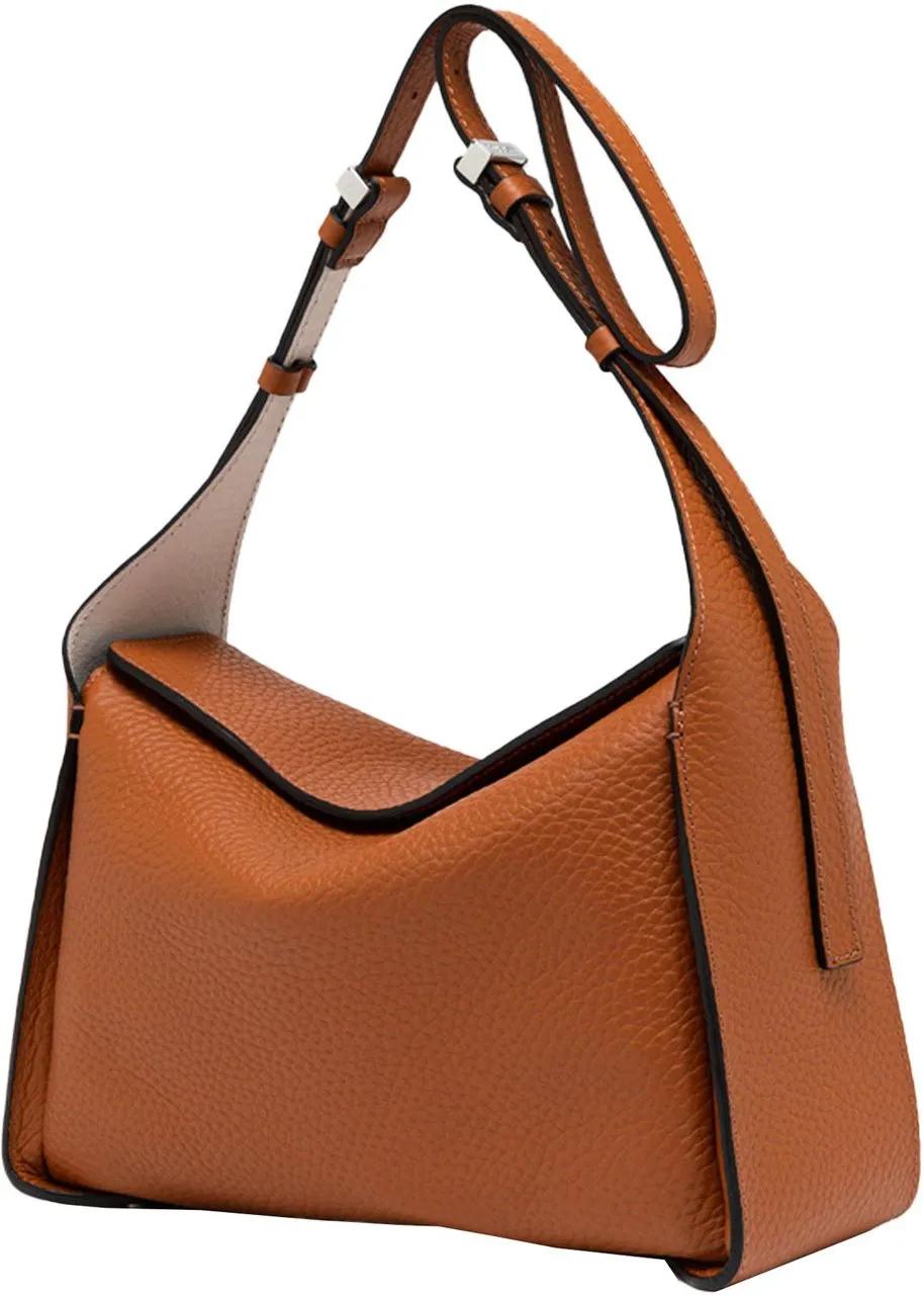 Gianni Chiarini Hobo bags Penelope Handbag In Double Grain Leather in bruin