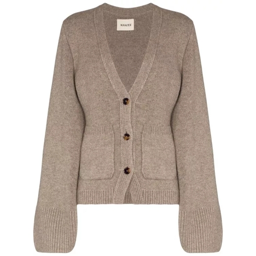 Khaite Taupe Cashmere Knitted Cardigan Brown 