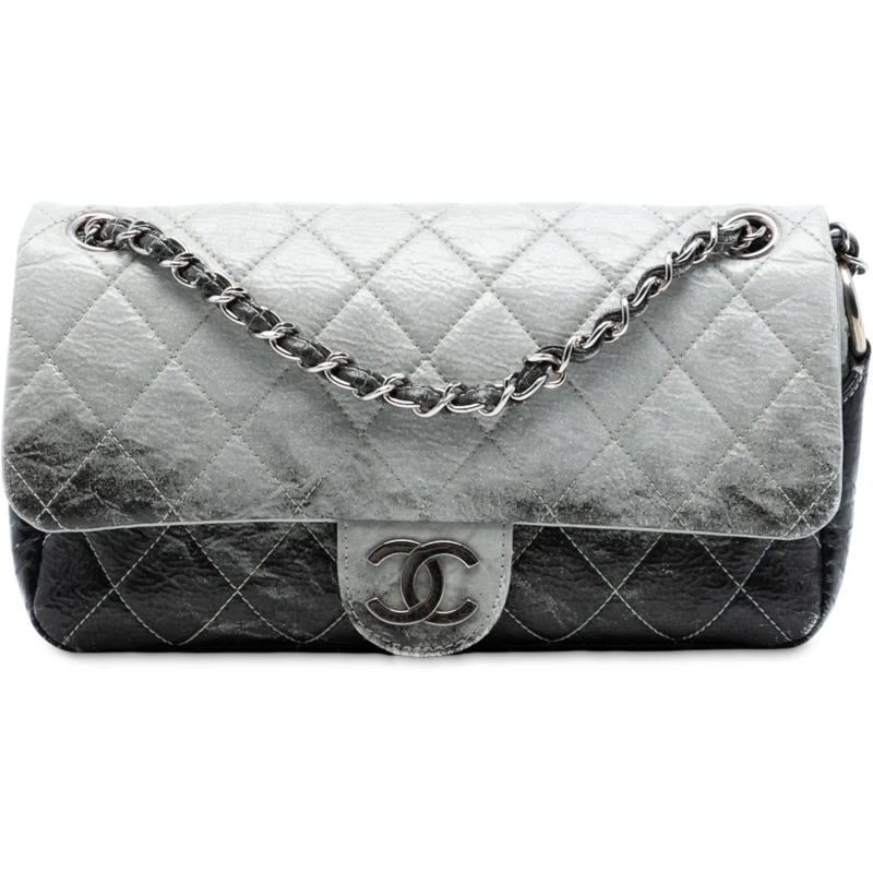 Chanel Schultertasche Small CC Quilted Vinyl Melrose Degrade Flap grau