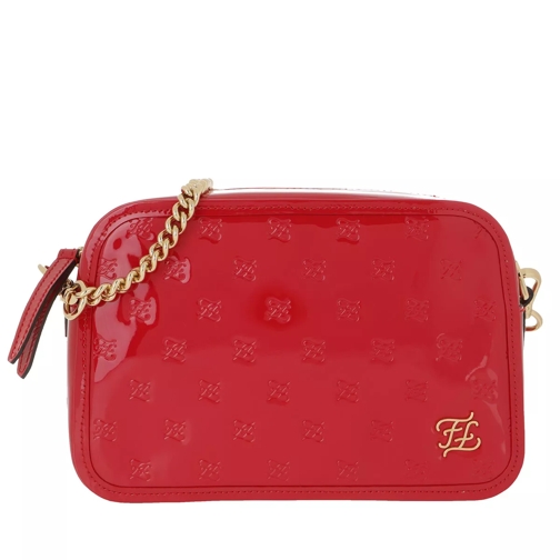 Fendi Karligraphy Embossed Patent Shoulder Bag Red Borsetta a tracolla