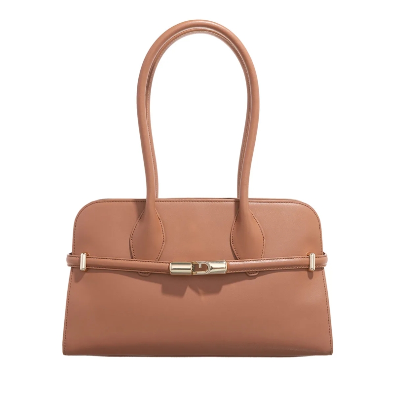 Furla Schultertasche Furla Goccia M Dome Brandy