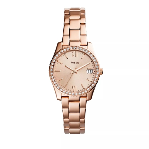Fossil Scarlette Mini Three-Hand Stainless Steel Watch Date Rose Gold-Tone Multifunktionsuhr