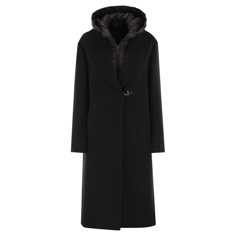 Fay Übergangsmantel Double Front Coat In Wool And Cashmere Black