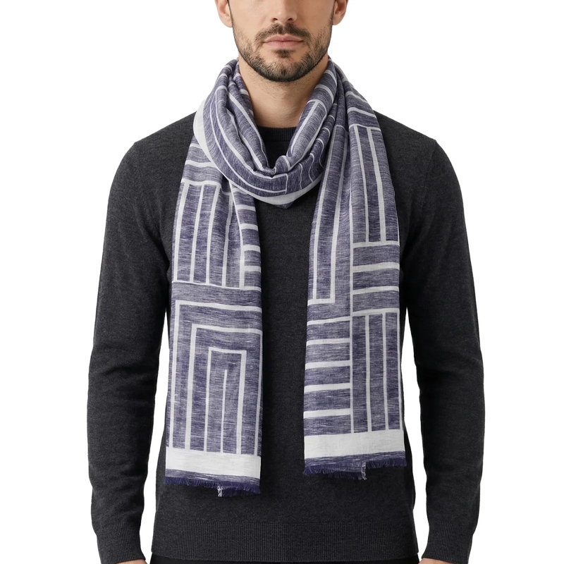 Altea Écharpe en laine Tuch mit Muster blau(Image 5)