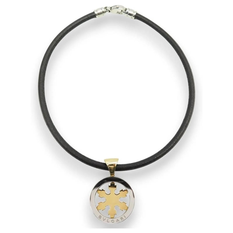 BVLGARI Mittellange Halskette NEUE BULGARI TONDO HALSKETTE SCHNEEFLOCKEN-ANHÃ„NG gold