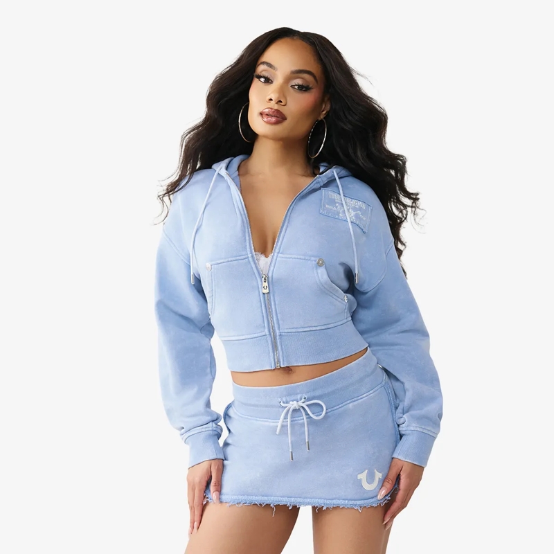 True Religion  Zip-Hoodie VINTAGE WASHED hell-blau(Image 6)