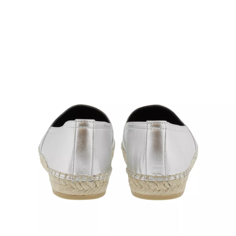 Saint Laurent Espadrilles YSL Monogramme Espadrilles Leather Argento(Image 4)