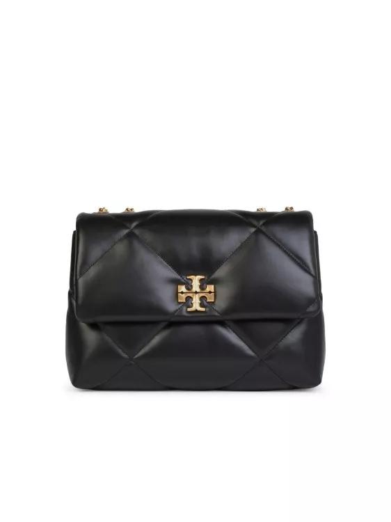 Tory Burch Shopper - Kira%27 Black Leather Double Shoulder Bag - Gr. unisize - in Schwarz - für Damen