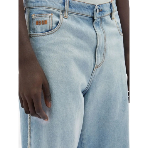 MSGM Jeans Wide-Leg Washed Denim Jeans Blue (Image 5)
