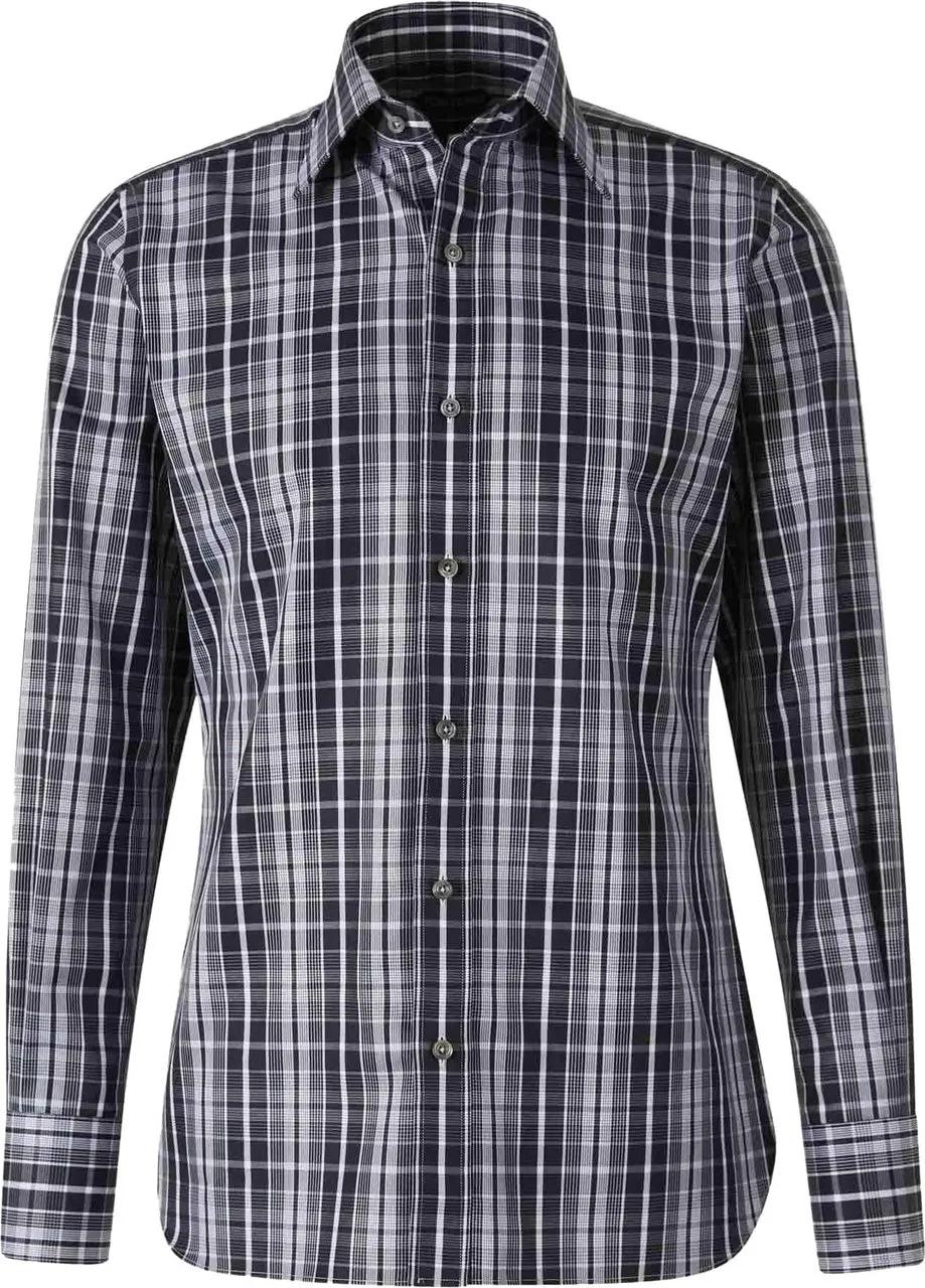 Thumbnail - Tom Ford - Checkered Shirt - Größe 39 - schwarz