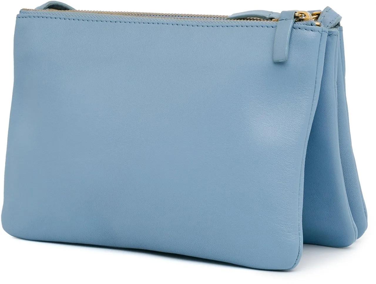 Celine Shoppers Small Lambskin Trio Crossbody in blauw