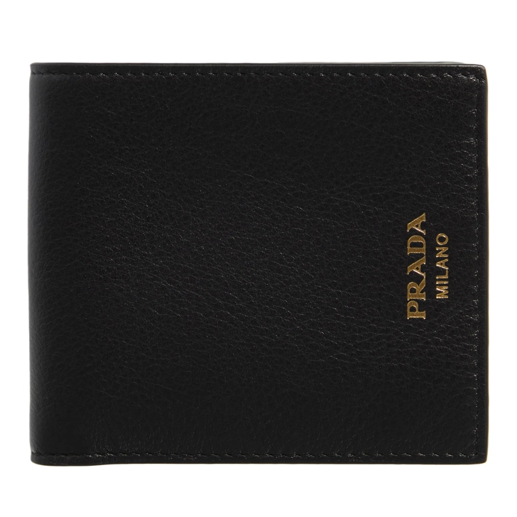 Prada Two Fold Wallet Nero Bi Fold Wallet