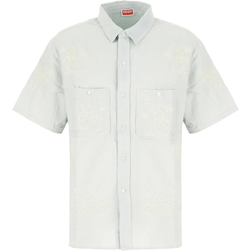 Kenzo Legeres Oberteil Kenzo Light blue chambray shirt hellblau