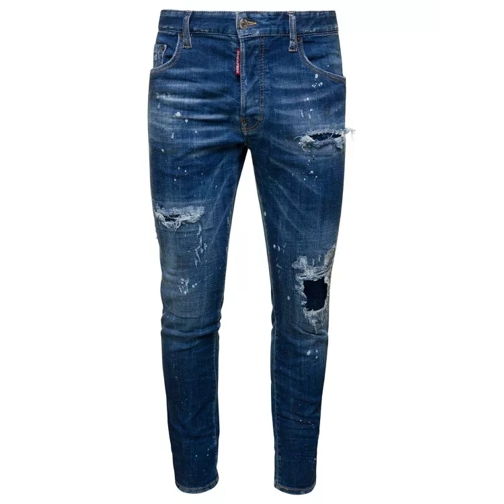 Dsquared2 Skater' Light Blue Five-Pocket Jeans With Rips And Blue Jeans