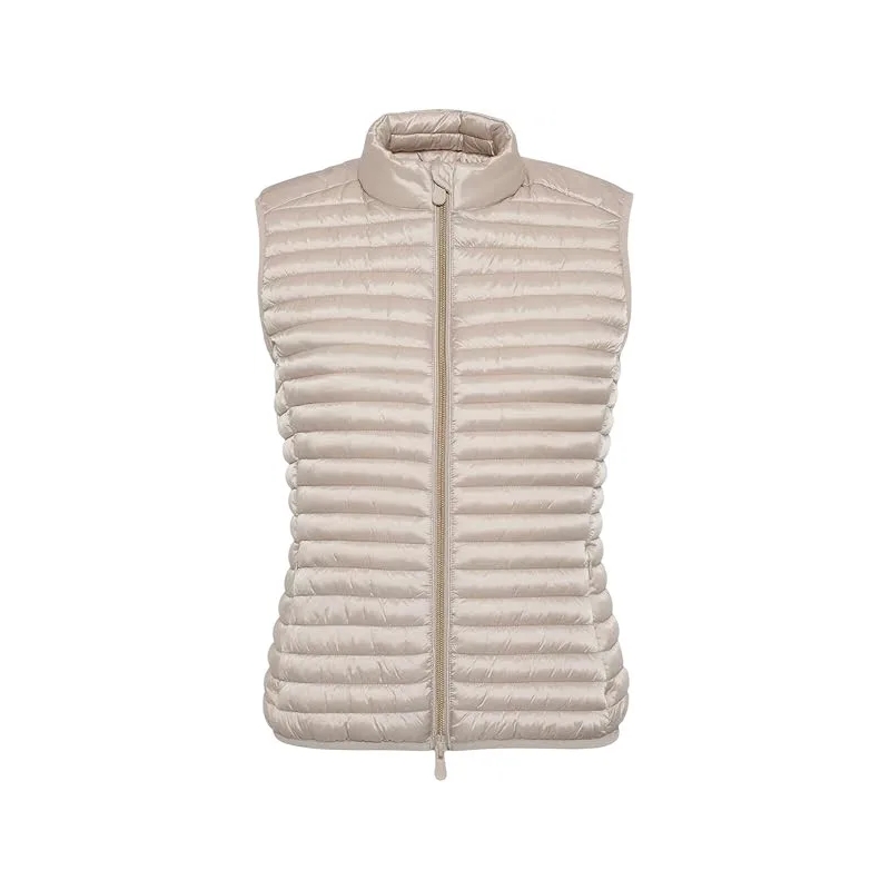 Save the Duck  Lightweight Sleeveless Windbreaker With Plush Plum Neutrals