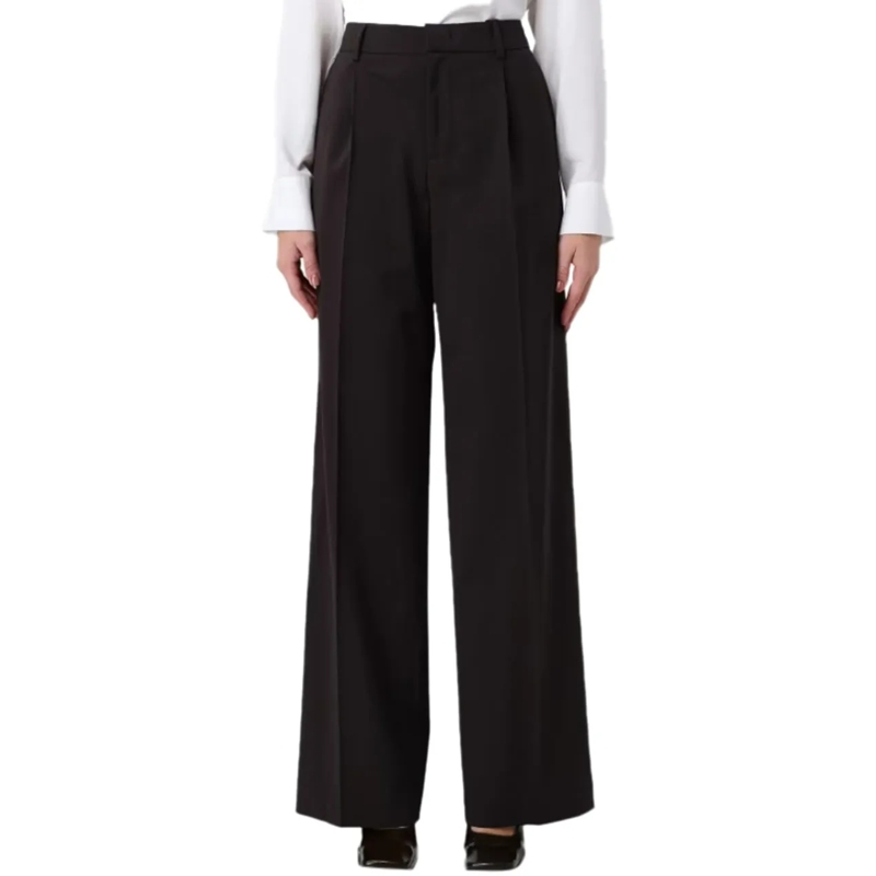 Pt Torino  Dark Brown Tailored Trousers With Structured Silho Brown