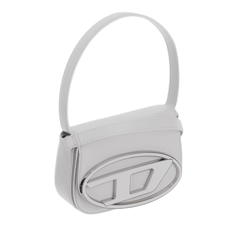Diesel Schultertasche 1Dr' White Shoulder Bag With Oval D Patch In Leath White(Image 3)