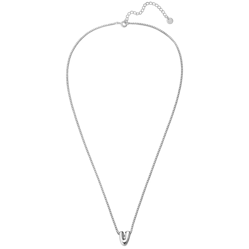 Glanzstücke München Mittellange Halskette Sterling Silber Halskette Buchstabe V silber(Image 2)