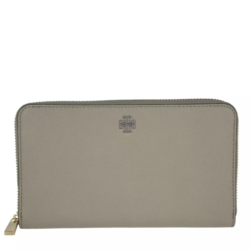 Tory Burch Robinson Zip Continental Wallet French Grey Continental Portemonnee