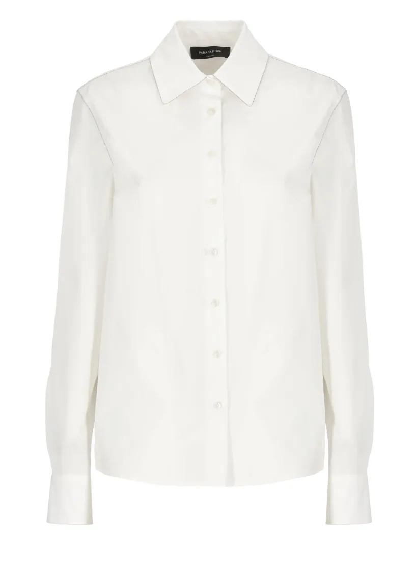 Fabiana Filippi - Shirt With Bright Light Point Details - Größe 42 - weiß