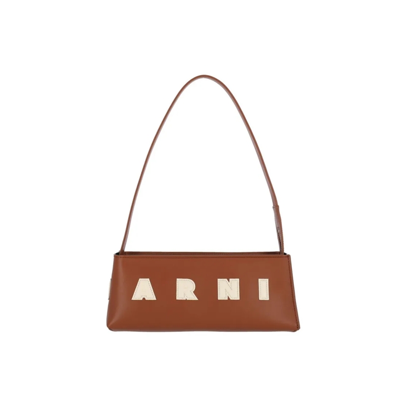 Marni Draagtas Brown Calfskin Leather Bora "Museo" Bag Brown