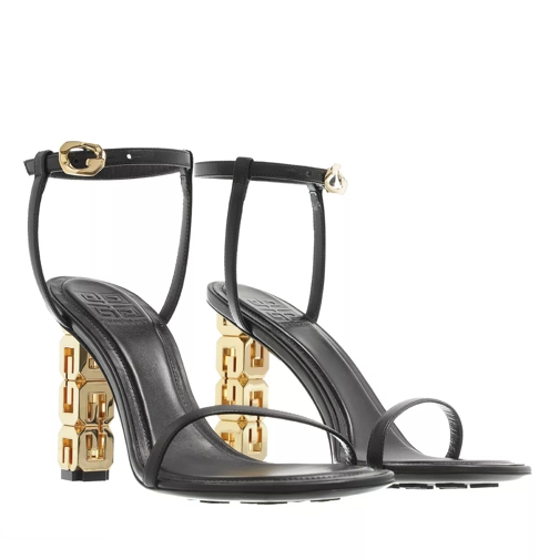 Givenchy G Cube Heel Sandals Leather Black Strappy sandaal