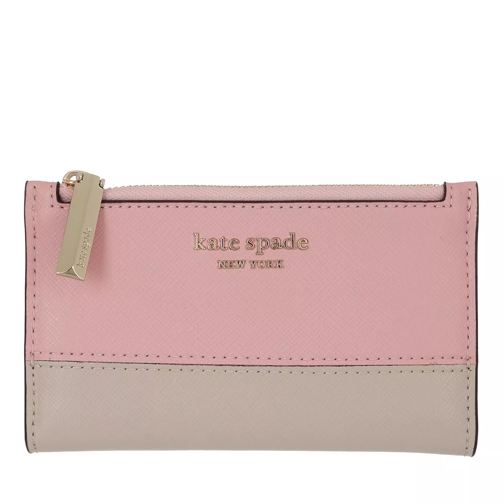 Kate Spade New York Spencer Saffiano Leather Small Slim Bifold Wallet Tutupink/Crsp Linen Bi-Fold Wallet