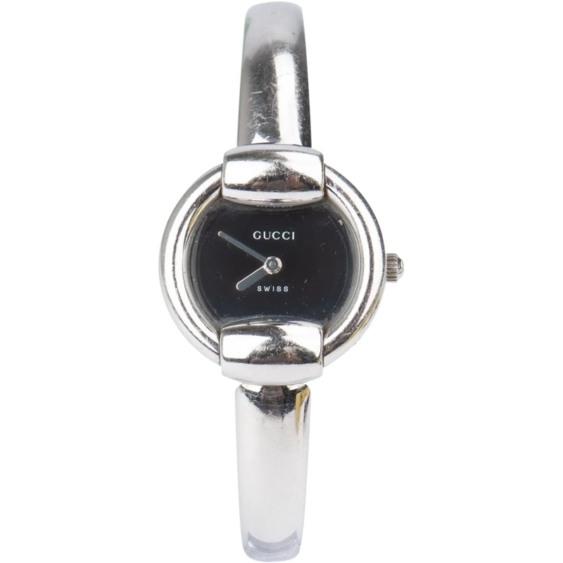 Gucci Chronograph Gucci Silver Tone Black Dial 1400L Women Watch silber