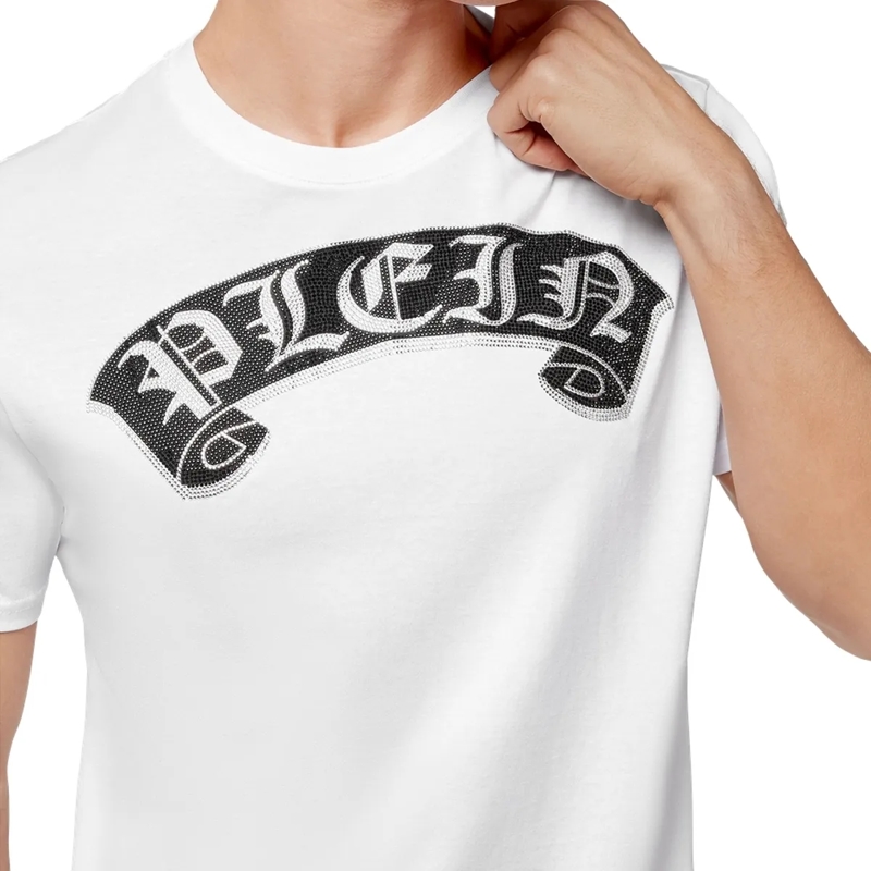 Philipp Plein T-Shirt T-Shirt Gothic Plein Mit Schmucksteinen weiss(Image 4)