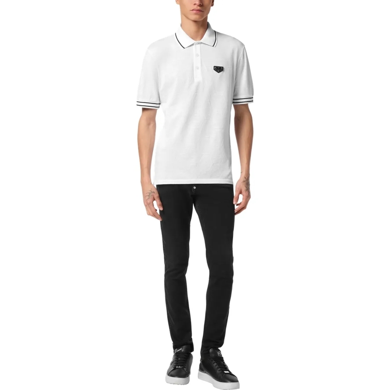Philipp Plein Top Poloshirt Ss Monogram weiss(Image 4)