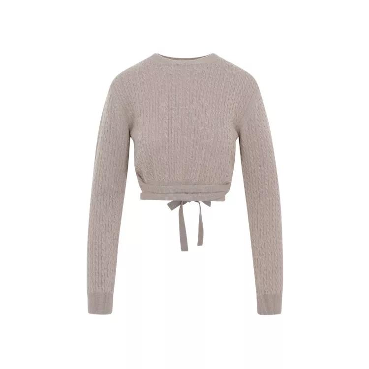 Patou - Taupe Curve Link Cropped Jumper - Größe L - gray