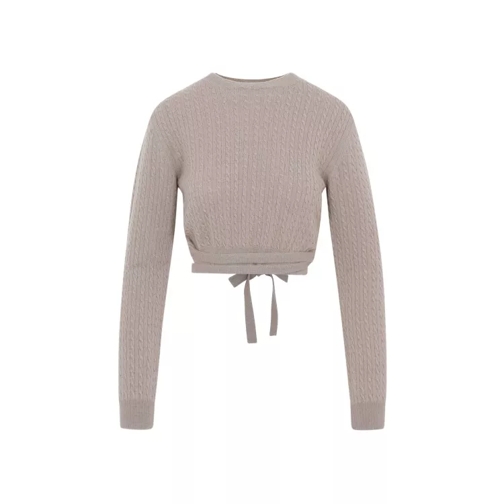 Patou Taupe Curve Link Cropped Jumper Grey 