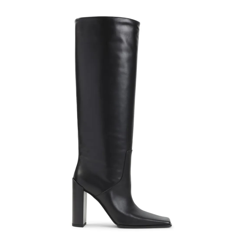 Alaia Stiefel Black Calf Leather Ankle Boots Black