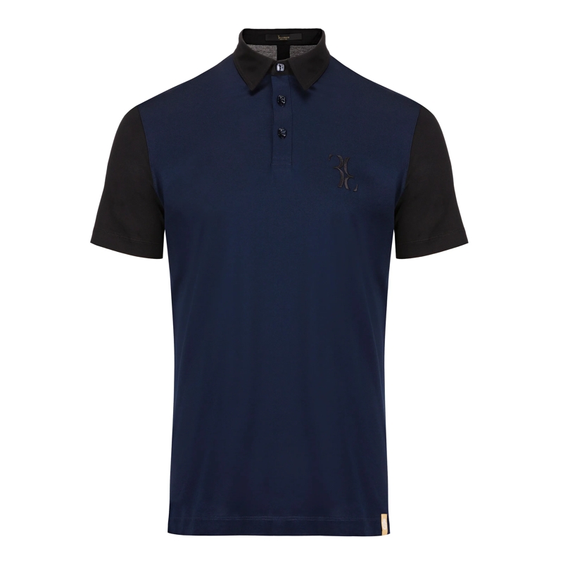 BILLIONAIRE Top Poloshirt Double B dunkel-blau
