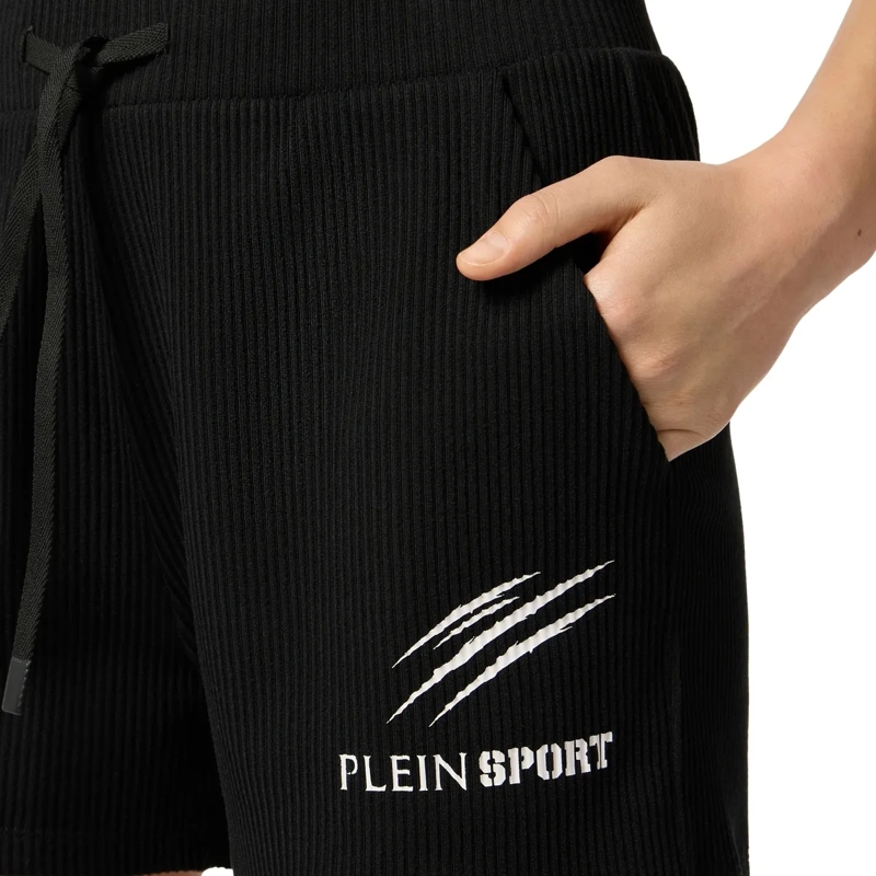 Plein Sport Shorts Ribbed Loose Fit Shorts Scratch schwarz(Image 3)