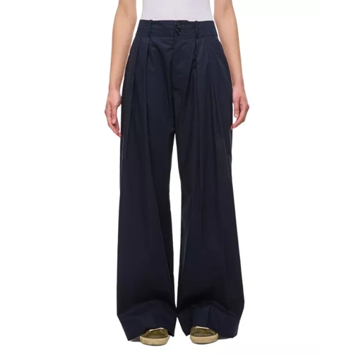 Plan C  Oversize Cotton Pants Blue