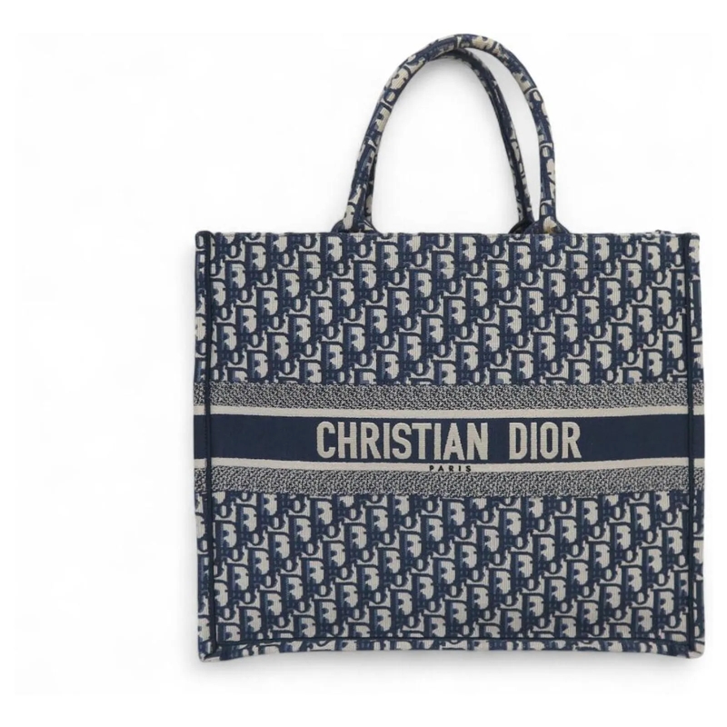 Christian Dior Tote HANDTASCHE CHRISTIAN DIOR BOOK TOTE GROSS TOILE OB blau