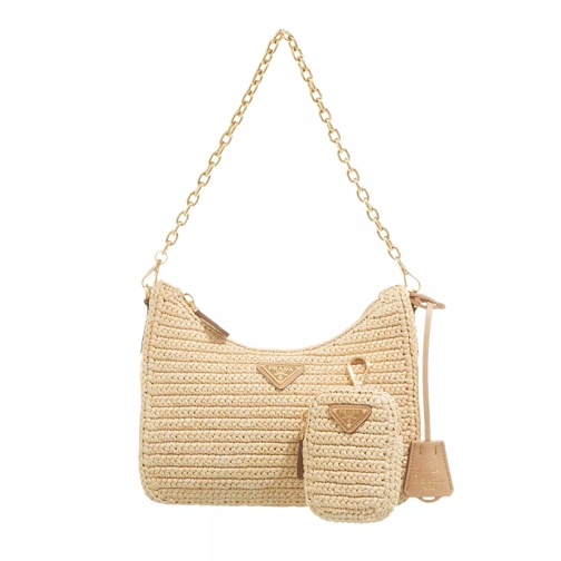 Prada Crossbody Bag Raffia Re-Edition 2005 Shoulder Bag Natural