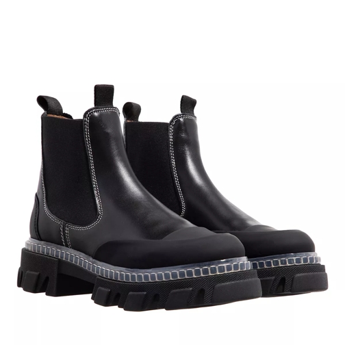 GANNI Cleated Low Chelsea Boot Black Stivale Chelsea