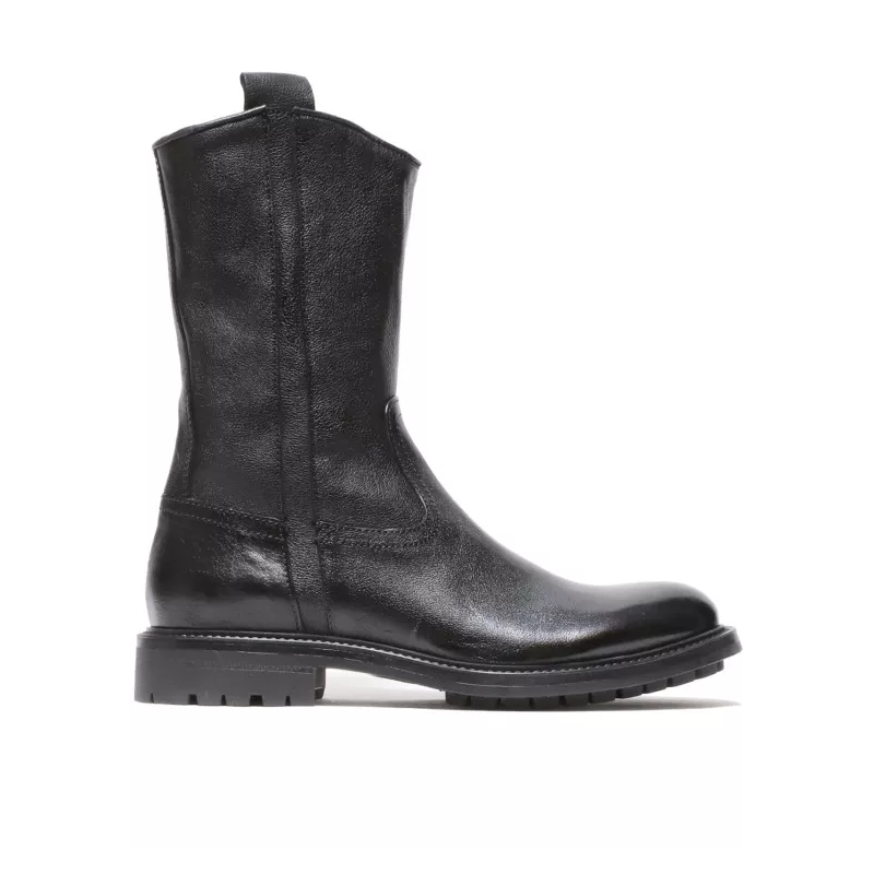 Hundred 100 Bottines Black Buffalo Leather Ankle Boots Black