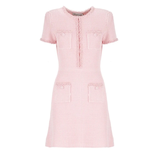 Self Portrait Mini-Kleider Pink Ribbed Knit Dress Pink