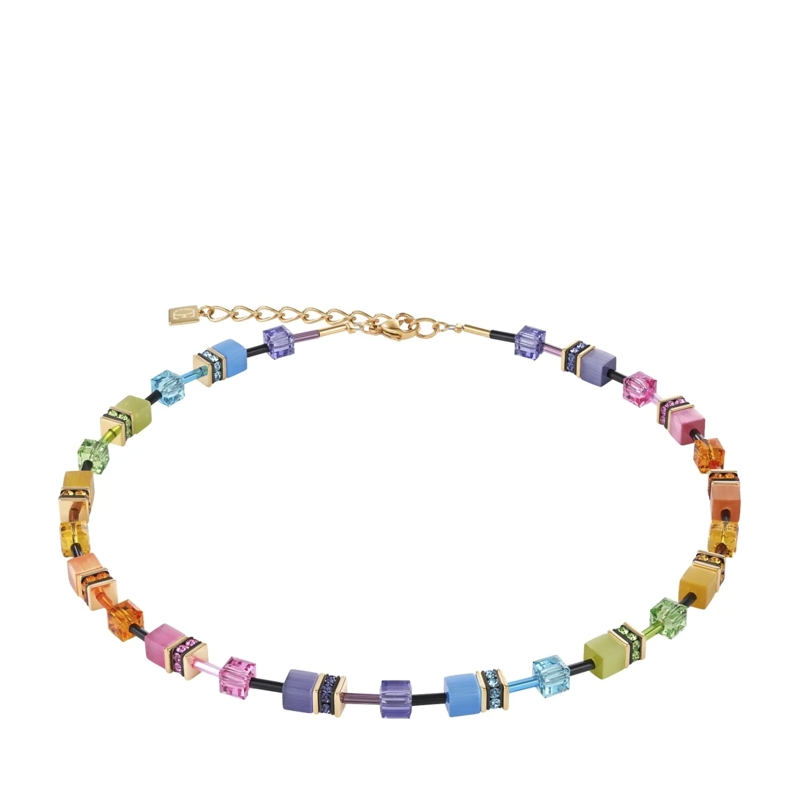 COEUR DE LION Mittellange Halskette GeoCUBE® Halskette bunt