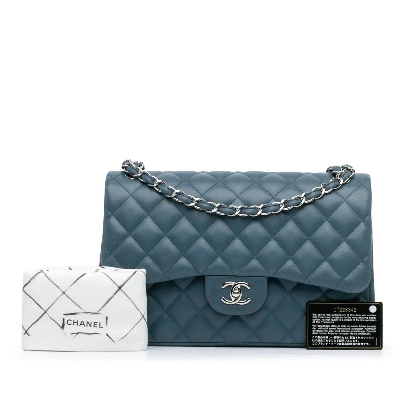 Chanel Hobo bags 2012-2013 Jumbo Classic Lambskin Double Flap in blauw