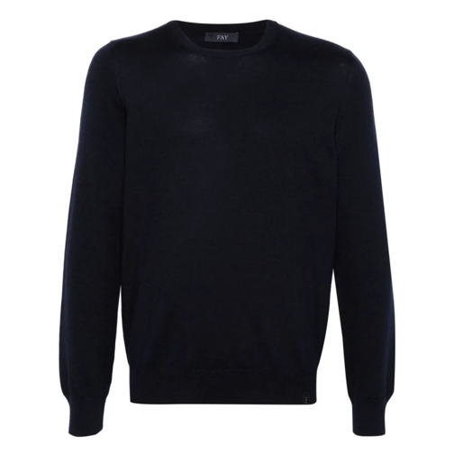 Fay Pullover Midnight Blue Crewneck Sweater Blue